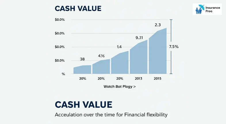 Close-up of whole life insurance policy with cash value details