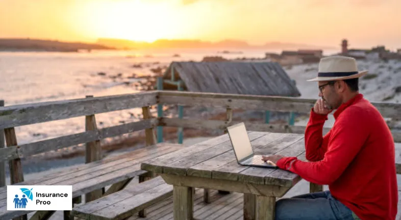 digital-nomad-sitting-outdoors-on-the-beach-with-a-laptop